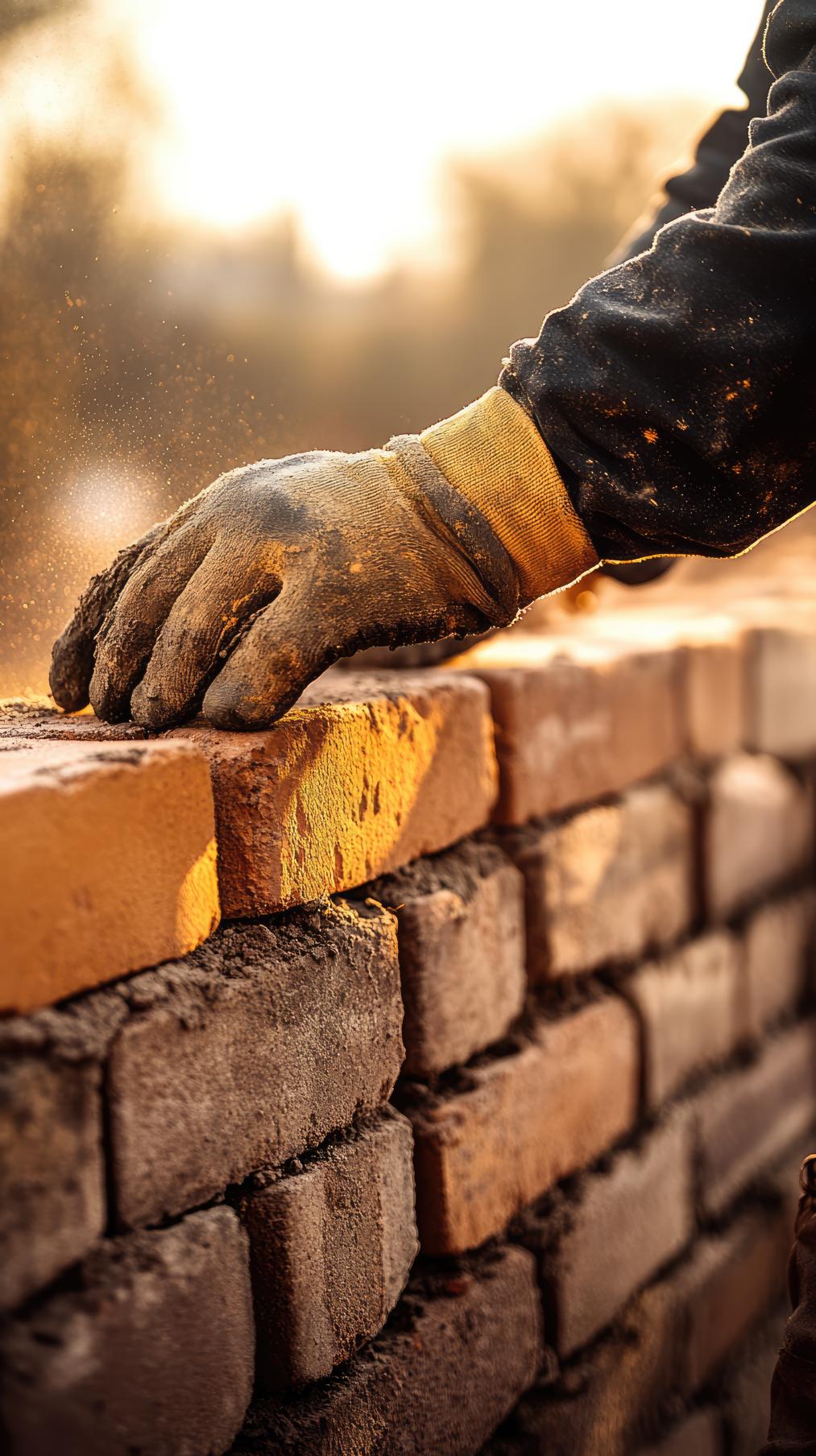 Aménagement extérieur en maçonnerie avec terrasse et muret